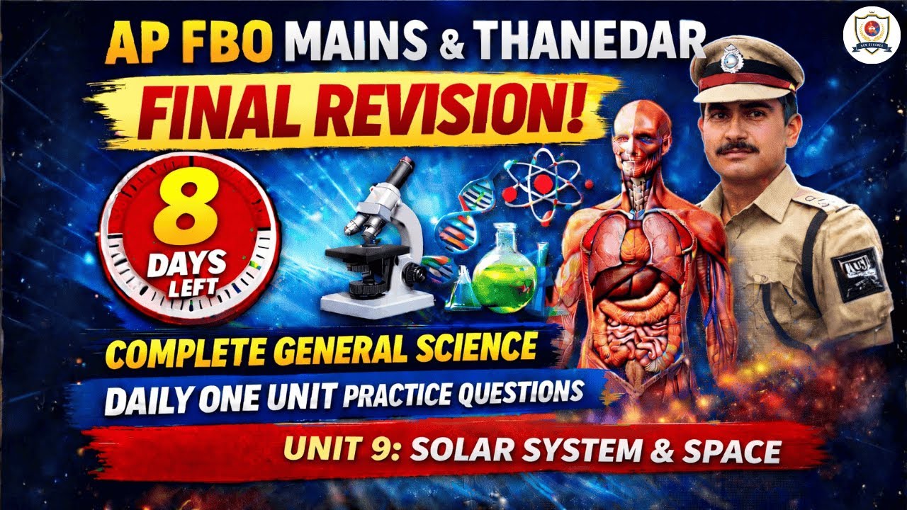 AP FBO Mains General Science Final Revision🔥| Unit 9 | Daily Unit-Wise Practice MCQs by Sushma Mam