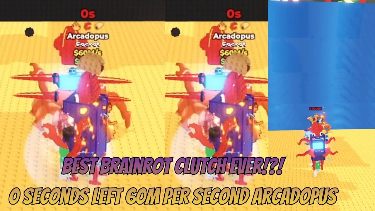 Best Steal A Brainrot Clutch EVER 0 Second Clutch For This 60m Per Second Arcadopus