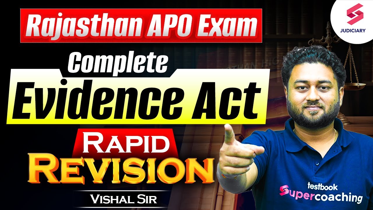 Complete  Evidence Act for Rajasthan APO 2024 | APO Complete syllabus I Vishal Sir