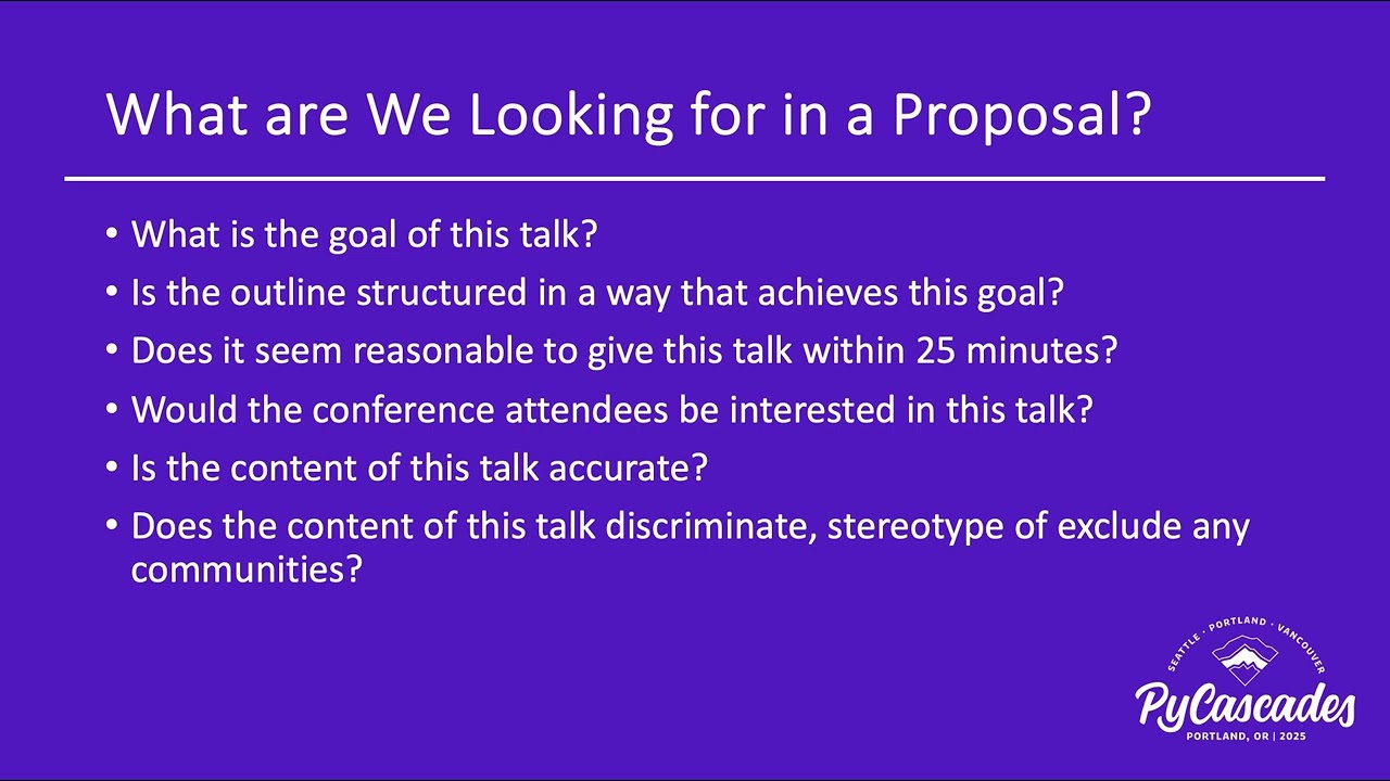 PyCascades 2025 Proposal Review Process