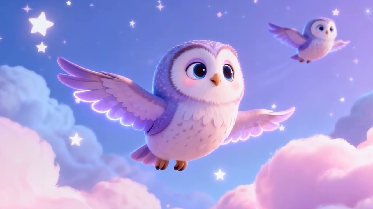 Сонные совы в лунном свете 🌙🦉 | #детскиестишки #дети #веселье #детскоевидео #музыкадлясна #лунный...