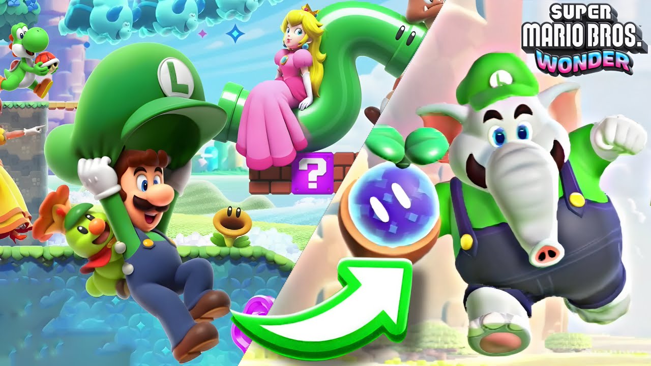 JOGUEI COM O LUIGI ELEFANTE NO NOVO JOGO SUPER MARIO BROS WONDER! PETER TOYS