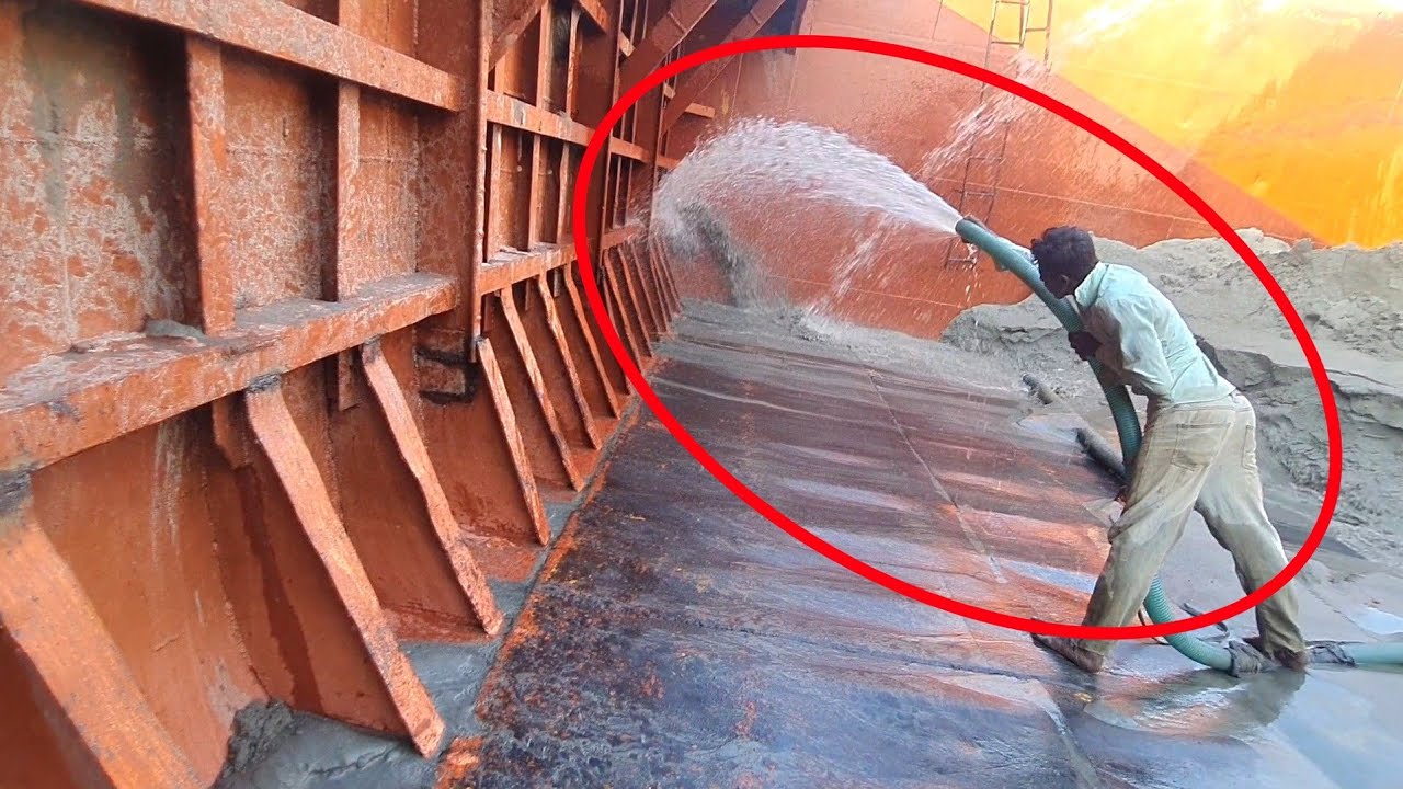 Unloading sand form ship barge unloading video unload sand from big barge ship 60
