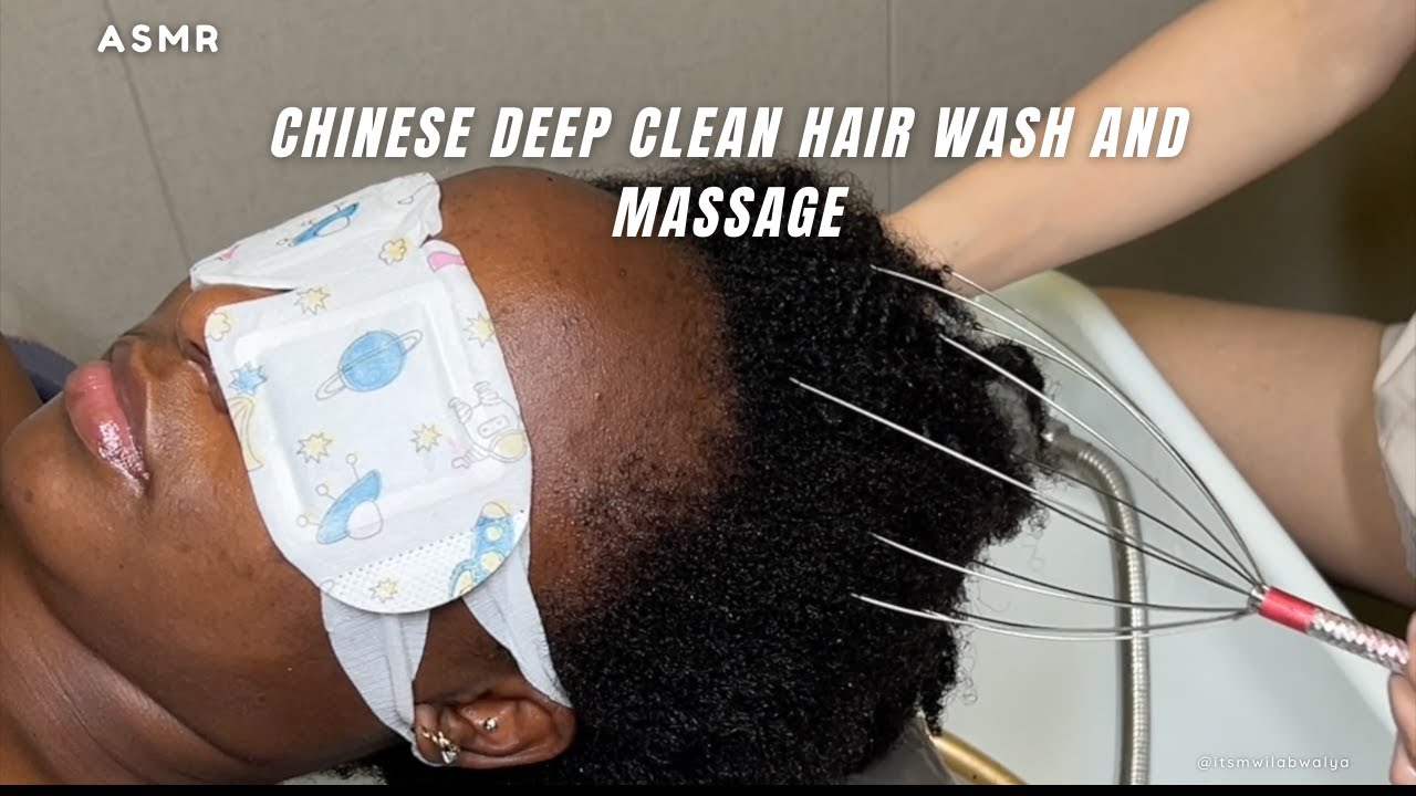 ASMR |  70 minute Chinese Head Spa & Scalp Massage On A Black Girl With Type 4C Natural Hair