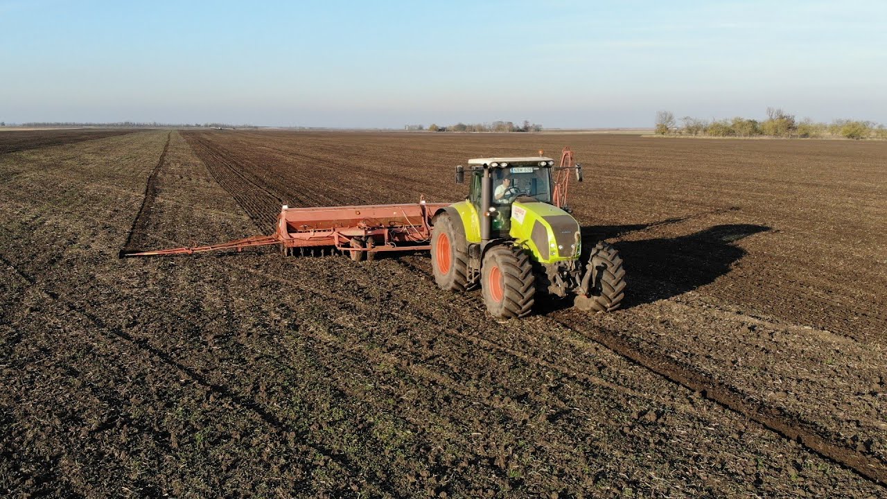 Búza vetés New Holland TS110 + John Deere740a 9m + Claas Axion 840 + Ih csatolt vetőgép (Hibás)