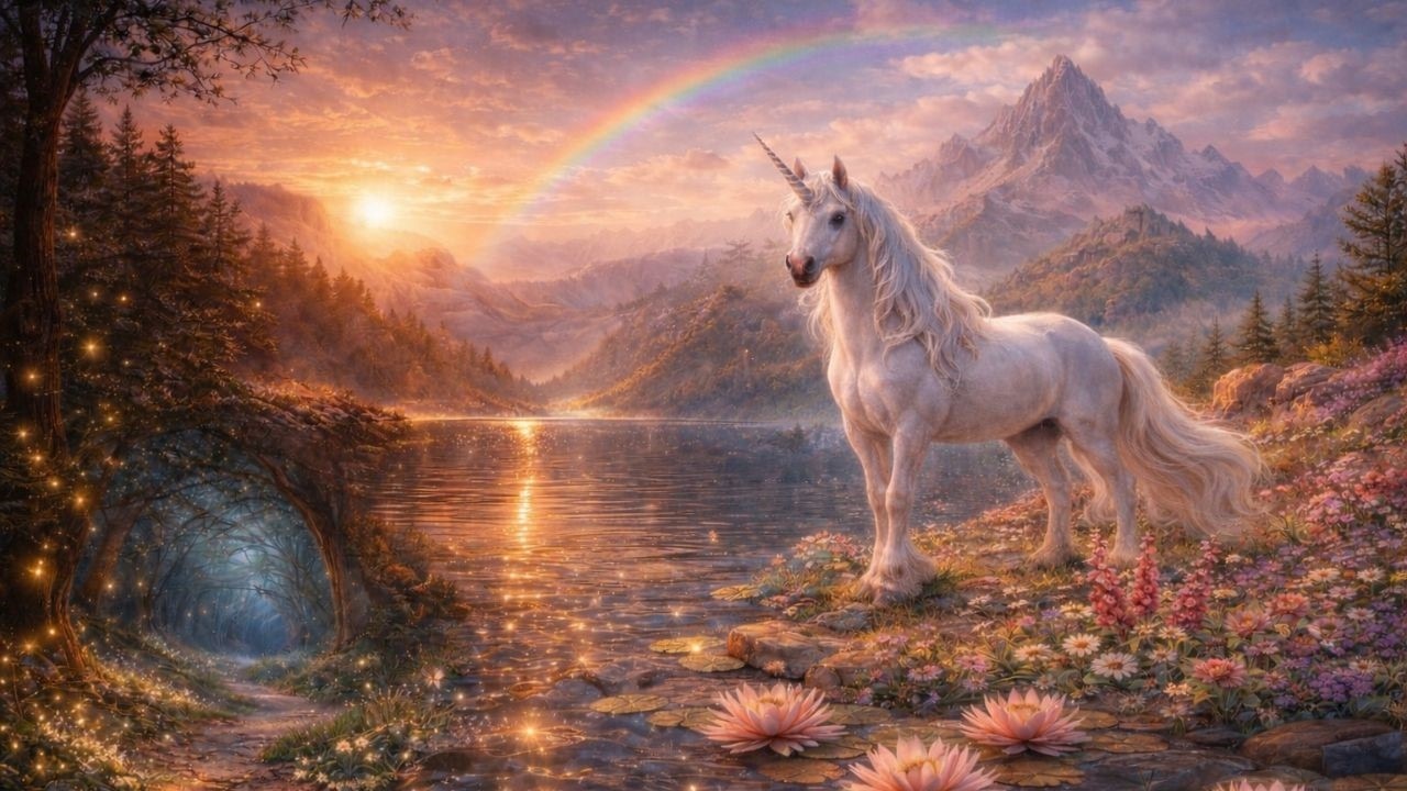 Meditation – Frühling · Wasserfall · Reinigung · Einhorn · Energieübertragung