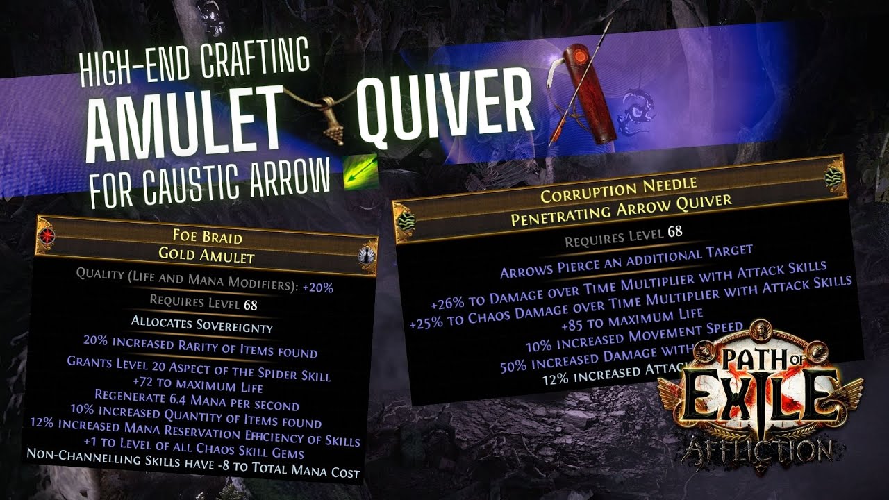 [PoE 3.23] Как создать снаряжение для Caustic Arrow на последнем этапе игры
