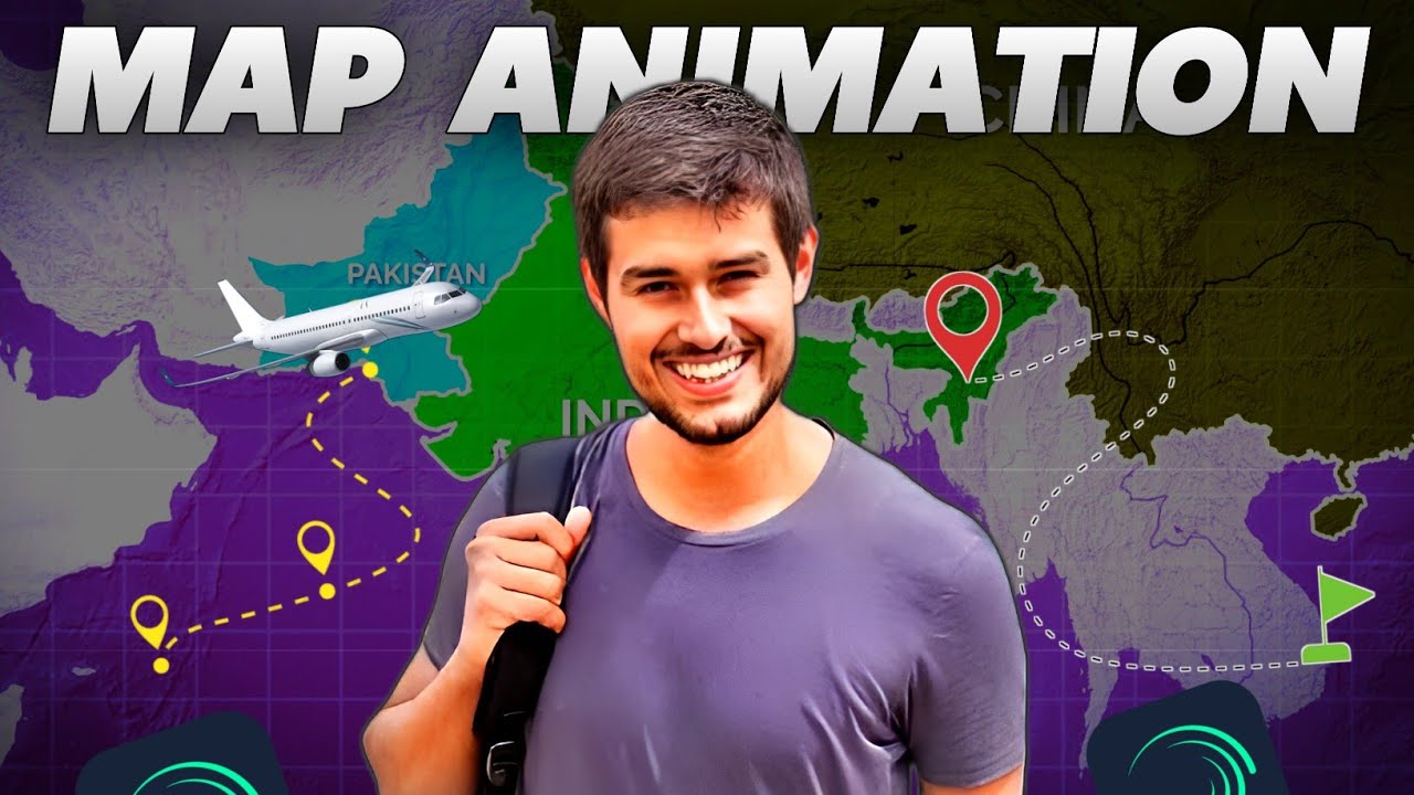 I Created Map Animation Like Dhruv Rathee in Mobile( 3D Map Animation)