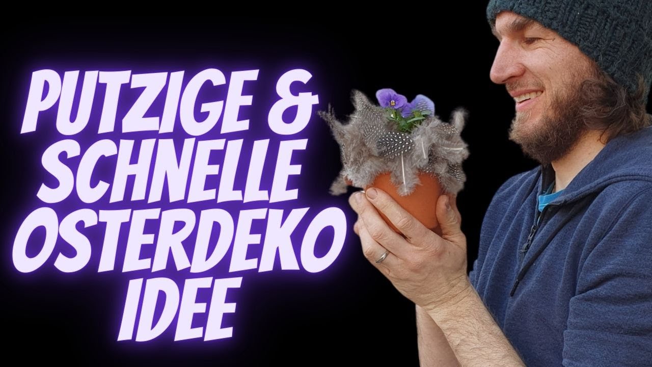 Osterdeko Idee - Tischdeko Idee f&uuml;r Ostern - Kosteng&uuml;nstig & schnell kreiert Viola cornuta Deko Idee