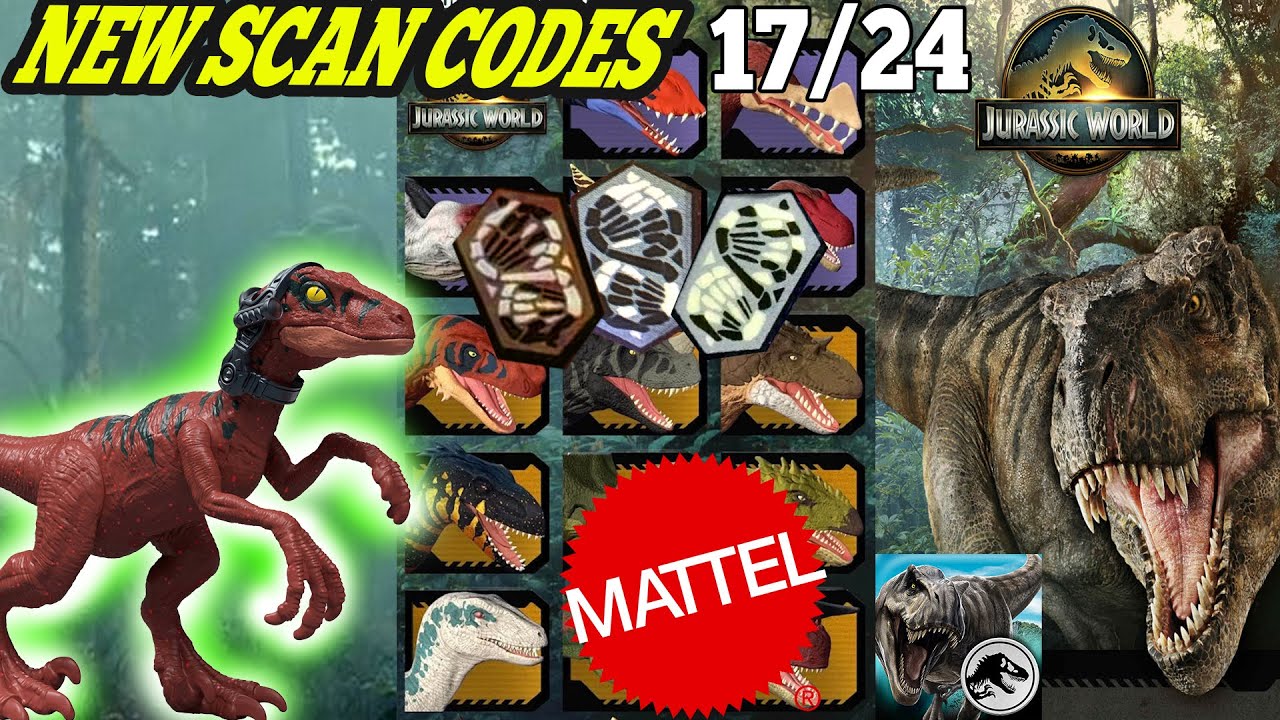 Jurassic World SURVIVAL 2026 MATTEL Scan Codes All Dinosaurs UPDATE 17/24 Reimagined Velociraptor