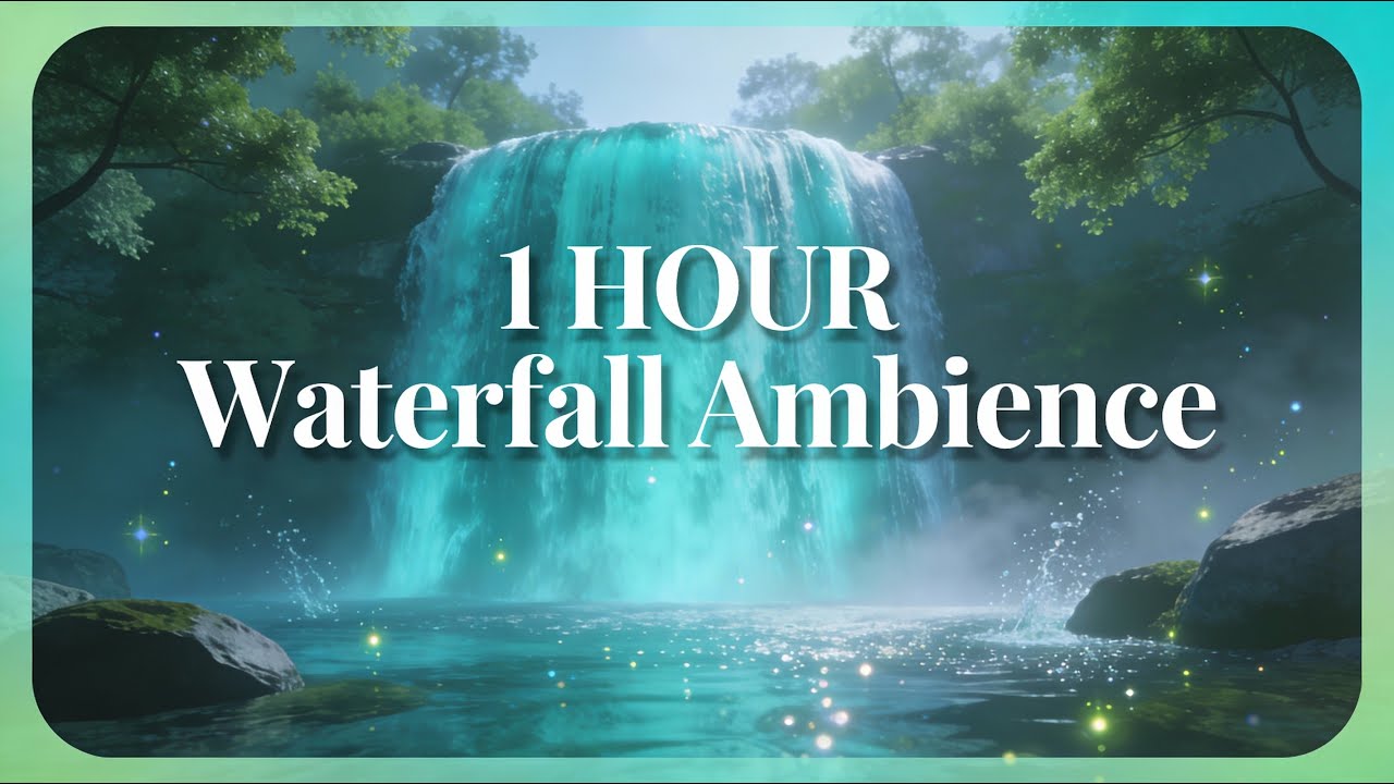 🌊 1 Hour Relaxing Waterfall Sounds | Calming Nature Ambience for Sleep & Study