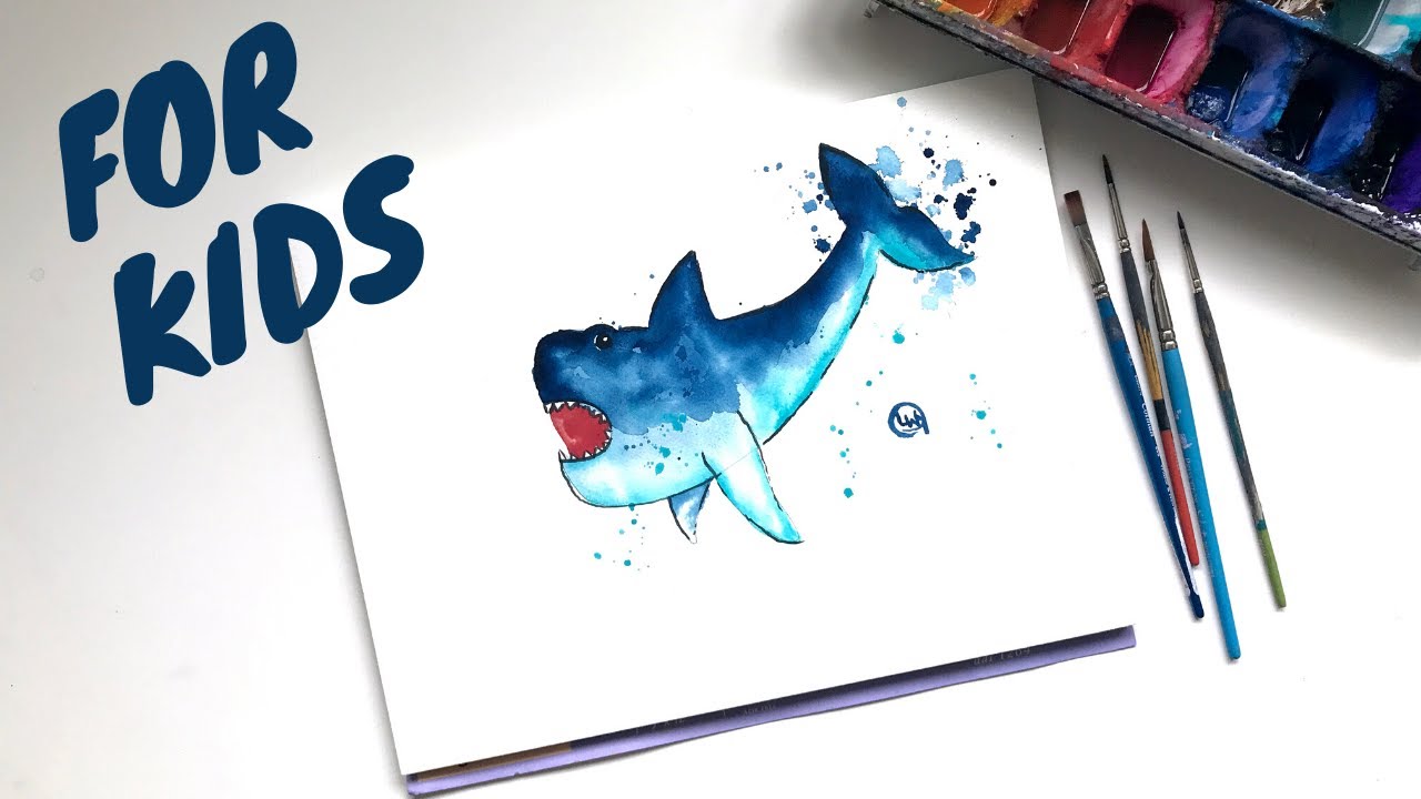 Shark Painting For Beginners - Kids Paint Night