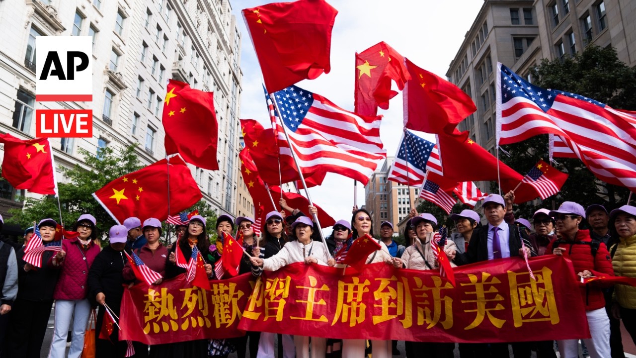 LIVE: Demonstrations in Washington as Trump meets with China&rsquo;s Xi Jinping