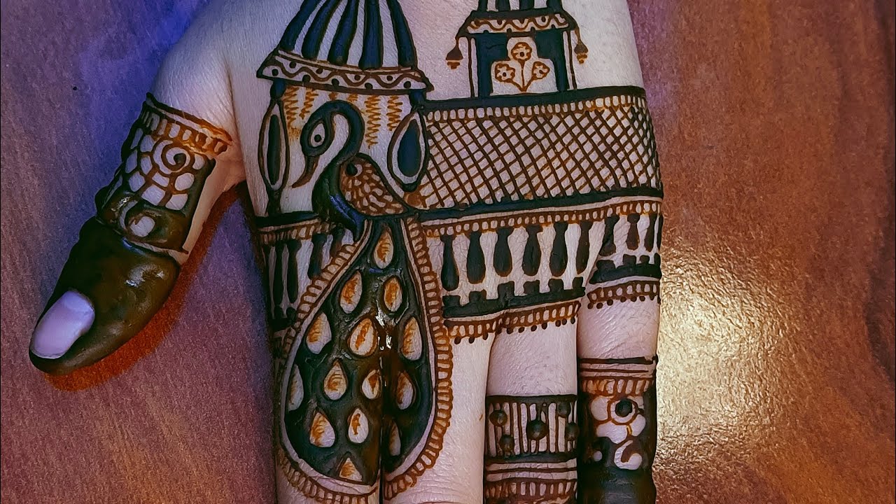 || Peacock back hand design 🌿 🌿 घर बैठे आसान तरीके से सीखे || unique simple easy design 🌿