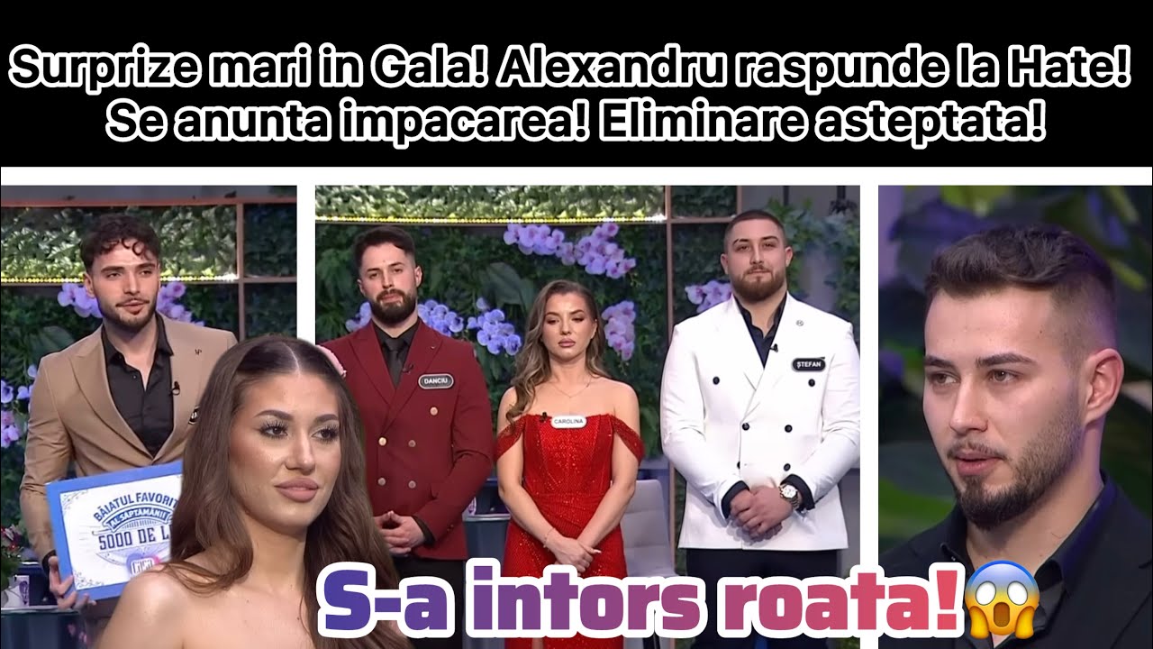Surprize mari in Gala! Alexandru raspunde la Hate! Se anunta impacarea! Eliminare asteptata!