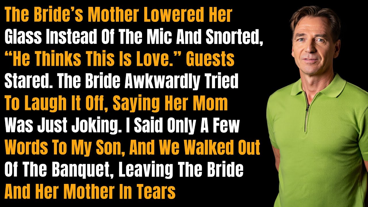 The Bride’s Mother Lowered Her Glass Instead Of The Mic And Snorted, “He Thinks This Is Love…