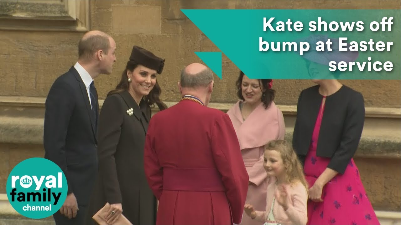 Kate shows off bump in brown coat at Easter service