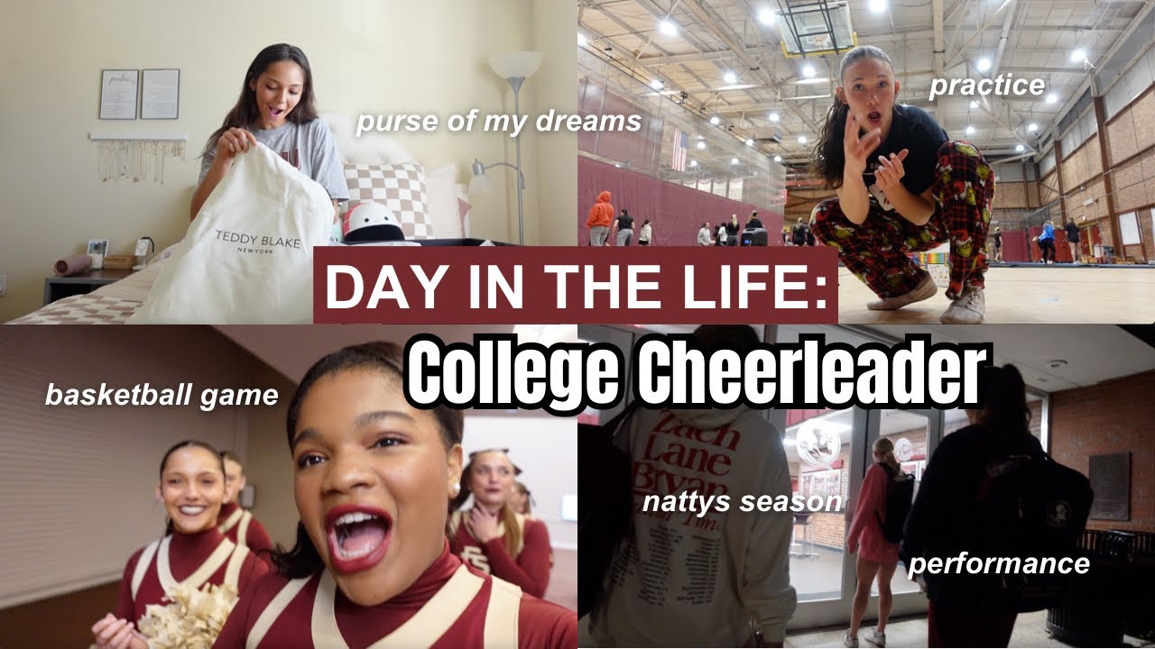 Day in the Life of a College Cheerleader | basketball, performance, practice, & packing