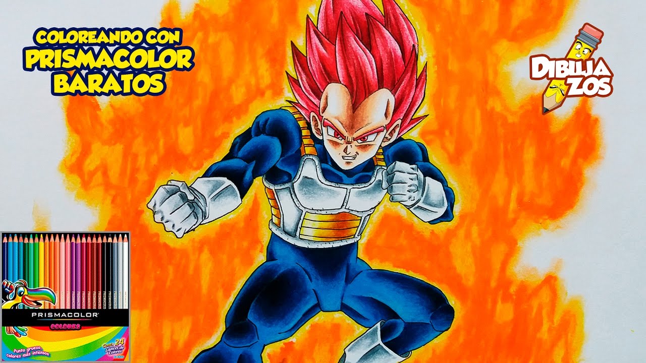 COMO DIBUJAR A VEGETA SSJ DIOS ROJO | COLORES BARATOS | TUTORIAL