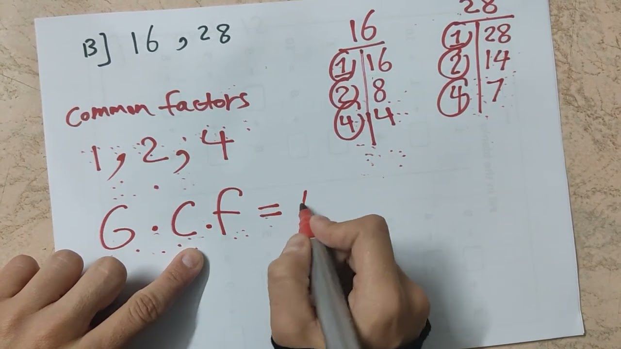 Greatest common factor (G.C.F)          ماث الصف الرابع الترم الاول
