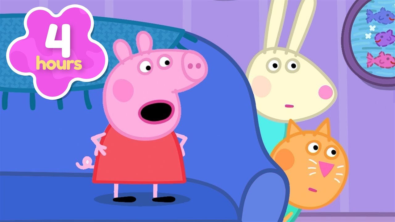 GIANT Sleepover Party! 🛌 EPIC Hide and Seek 🫣 Peppa Pig Full Episodes | 4 Hours of Kids Cartoons