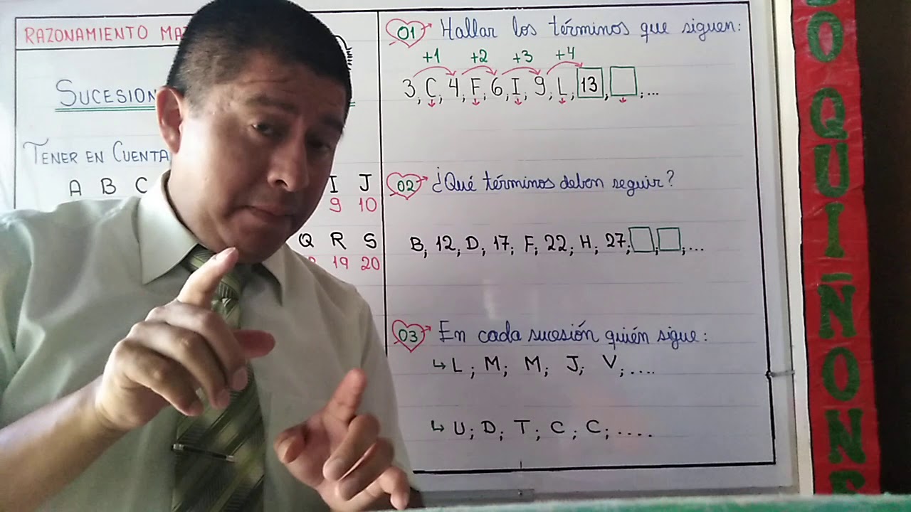 TERCERO DE PRIMARIA - RAZONAMIENTO MATEMÁTICO - SUCESIONES ALFANUMÉRICAS