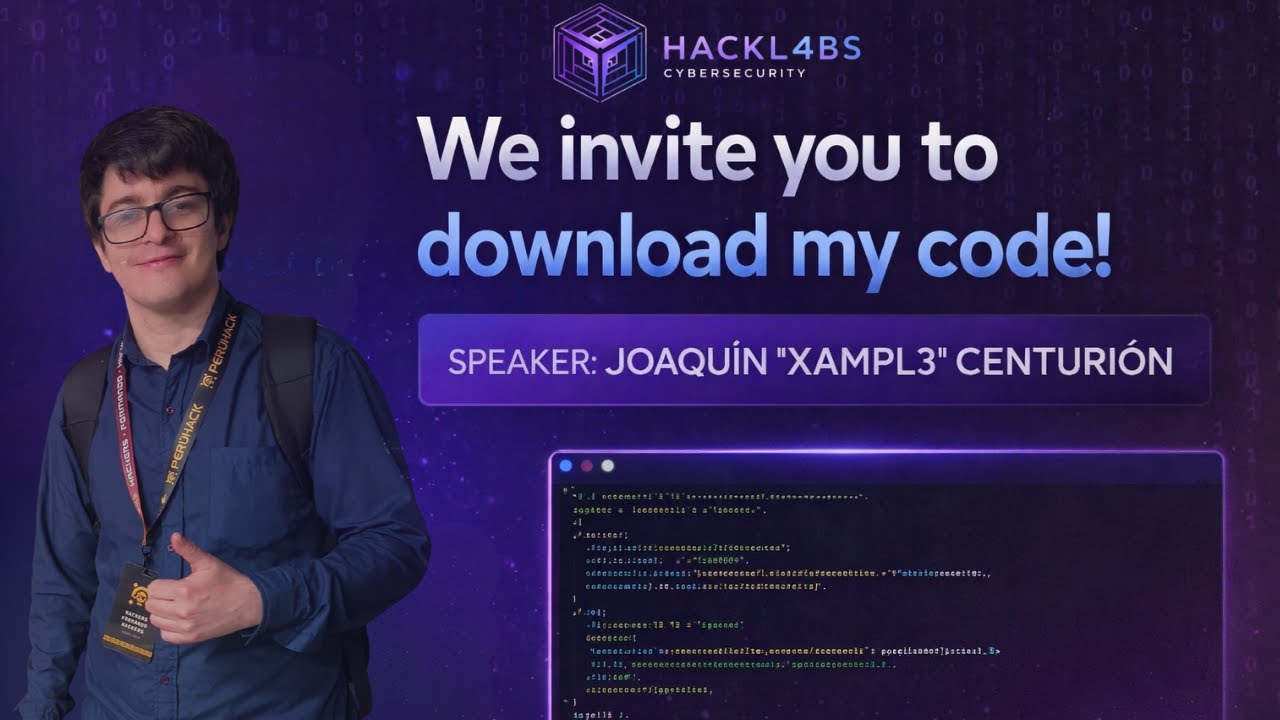 We invite you to download my code! || Speaker: Joaquin 'Xampl3' Centurión