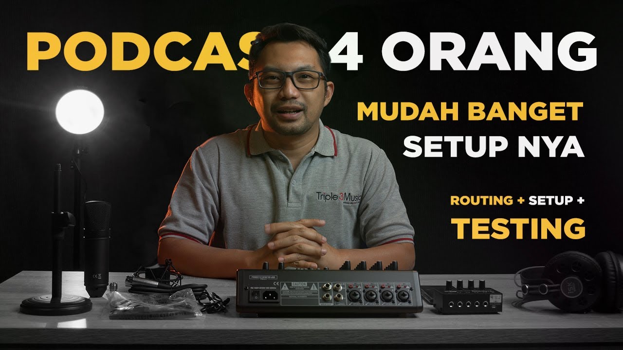 Tutorial Podcast 4 Orang Memakai Mixer Recording Tech Pro RTX6 di Smartphone