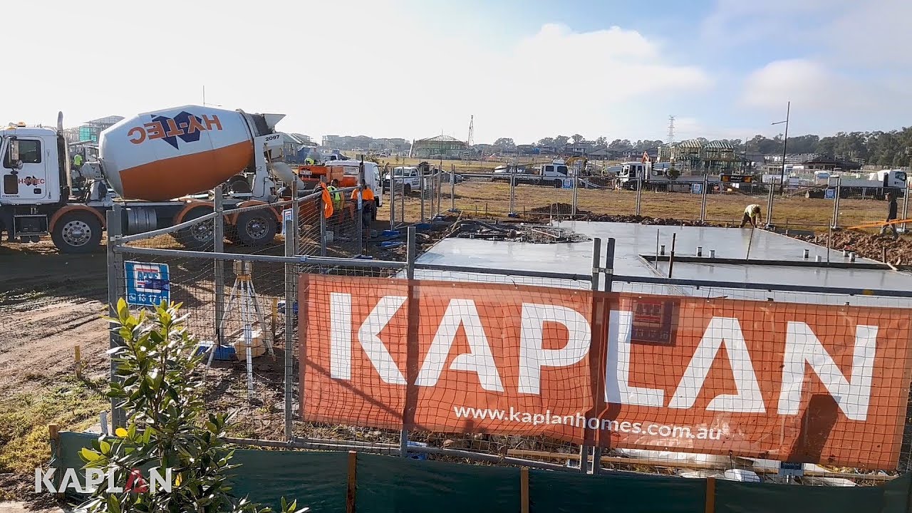 Kaplan Homes: Build stage 5 - Concrete slab pour for a new house