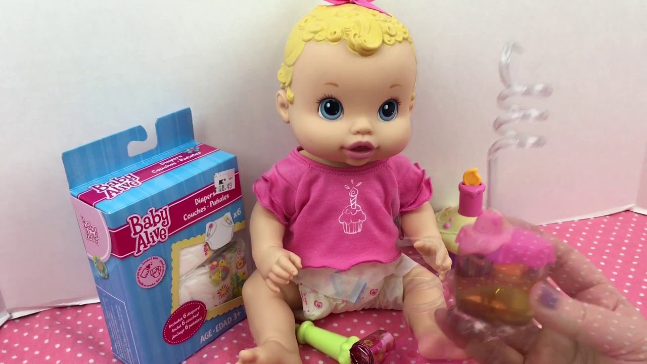 Baby Alive Sip N Slurp Birthday Party Doll Feeding with Banana Juice Name Reveal