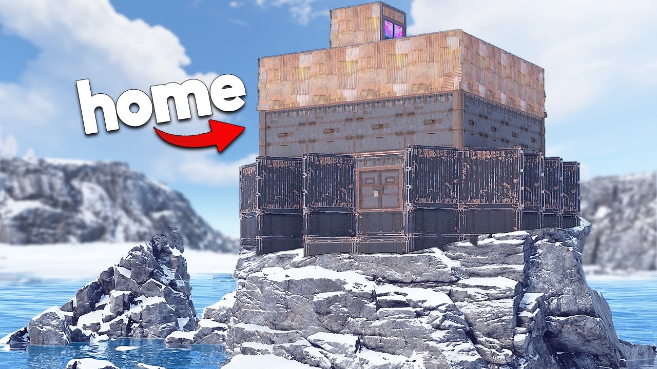 Я построил базу на ледяной океанской скале в Rust (подводные лаборатории)