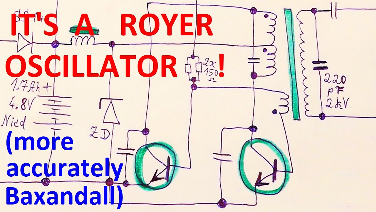 Battery fluorescent inverter + Royer oscillator explained