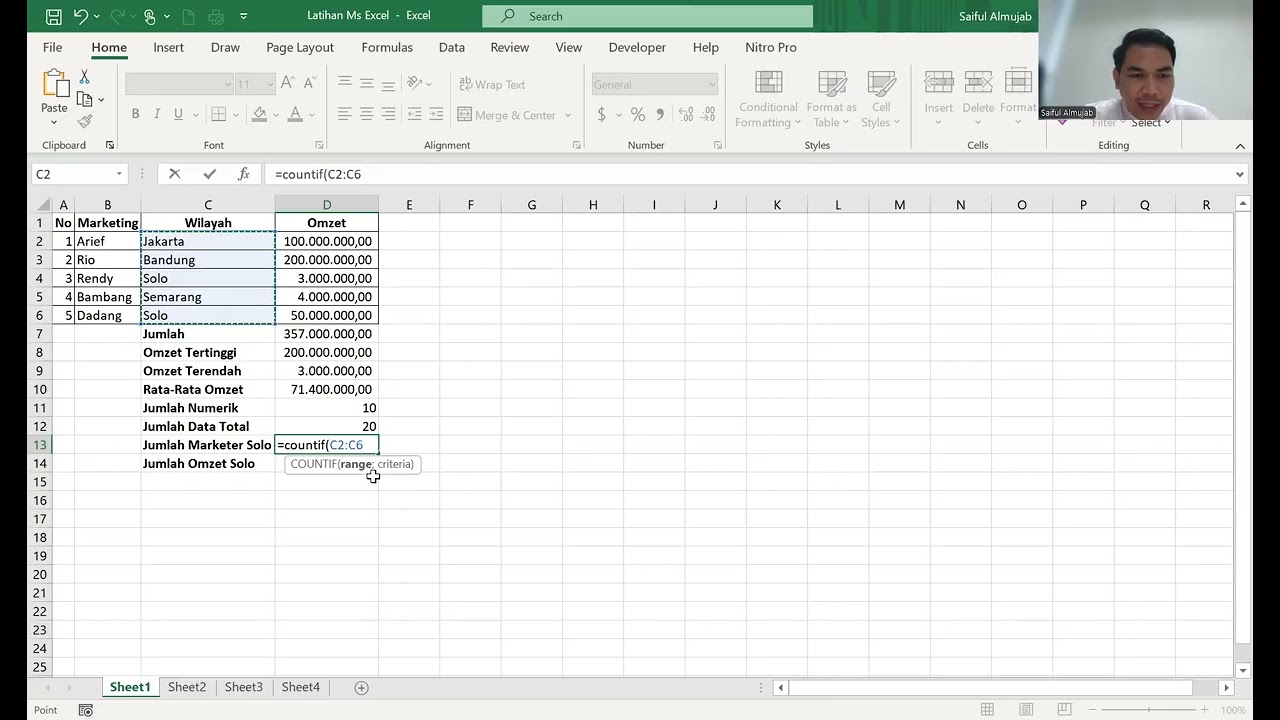 Beberapa Fungsi Matematis dalam Microsoft Excel