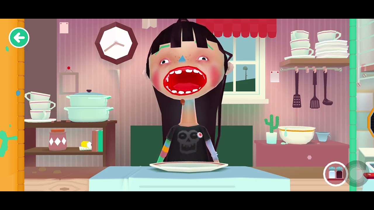 Hi guys, I’m back with the Toca girl from the kitchen by the way. Remember the other video.
