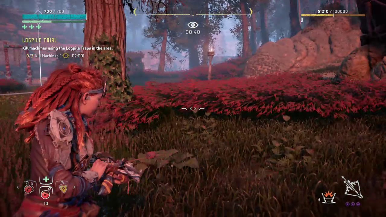 Horizon Zero Dawn™ Kill machines using the Logpile Traps In the area.