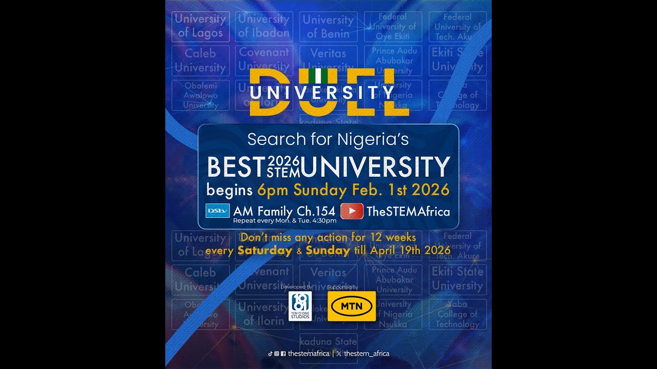 The search for Nigeria's Best University starts 6pm, Feb 1st 2026.