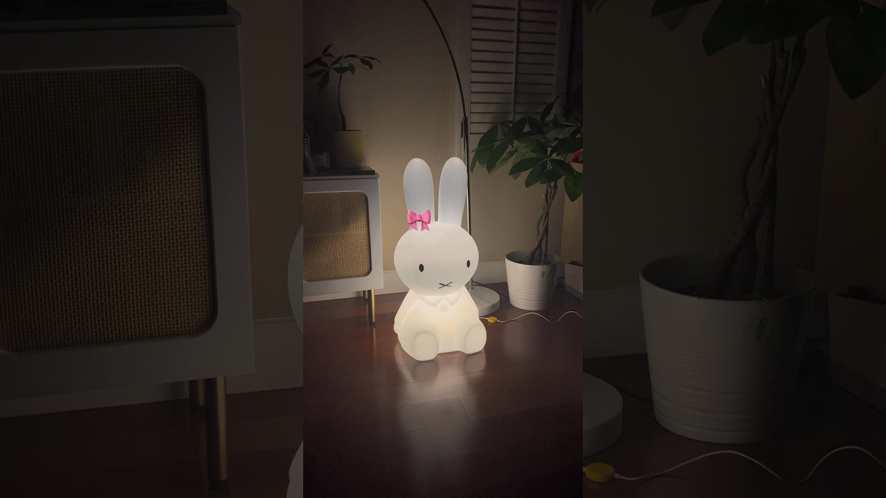 i BOUGHT.. GIANT MIFFY LAMP? 😭🩷🎀🐰 #miffy #homedecor #pinterest