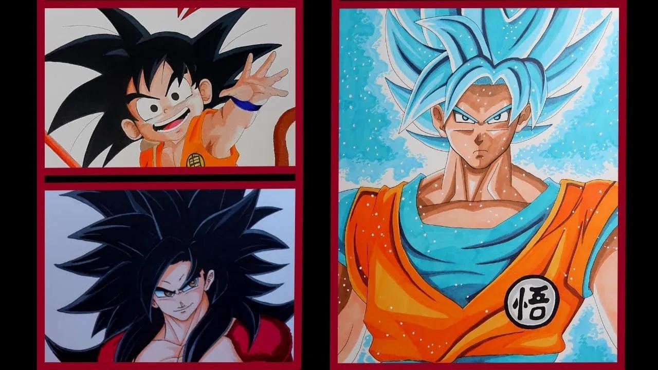 3 TECHNIQUES différentes pour dessiner GOKU