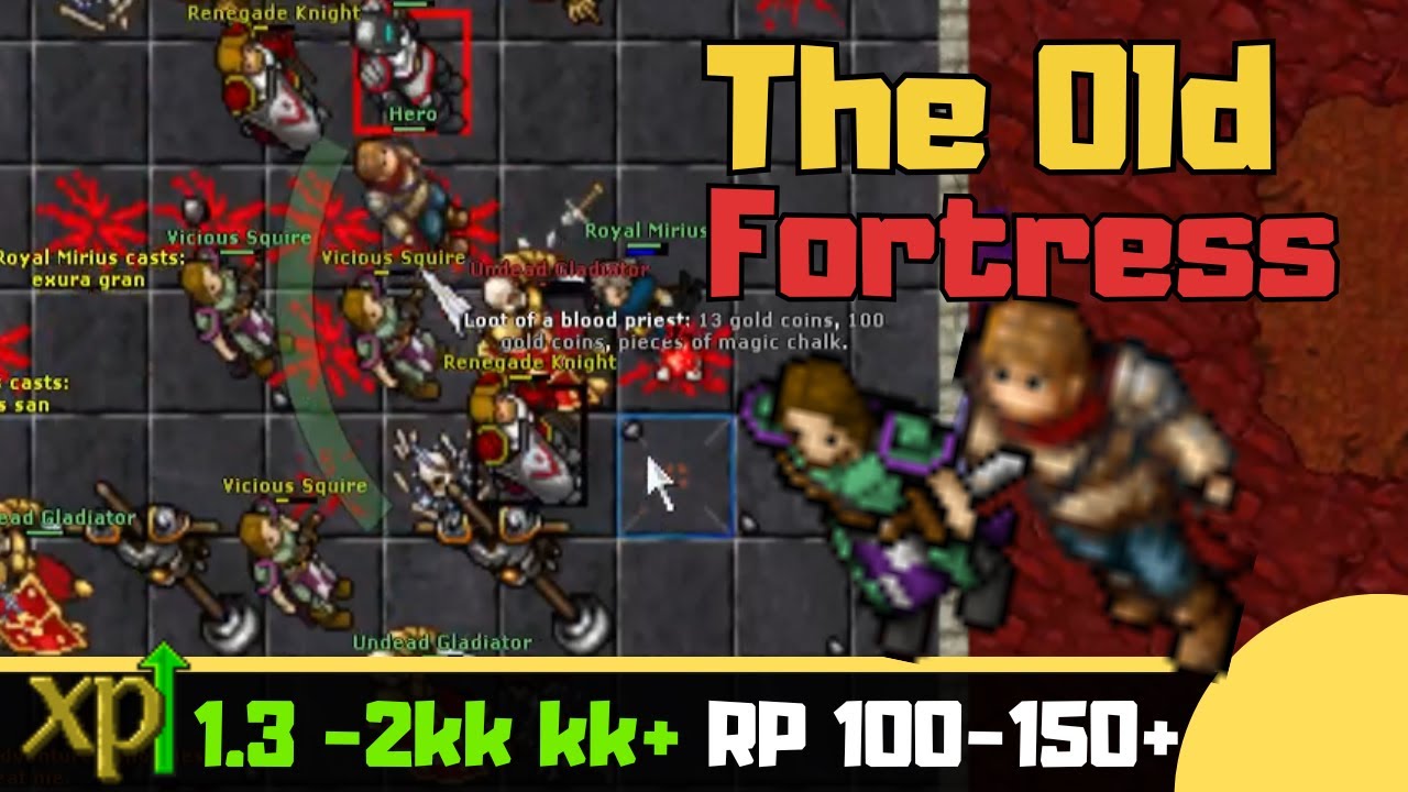 RP 100 - 150+ Старая крепость [Tibia Solo Paladin]