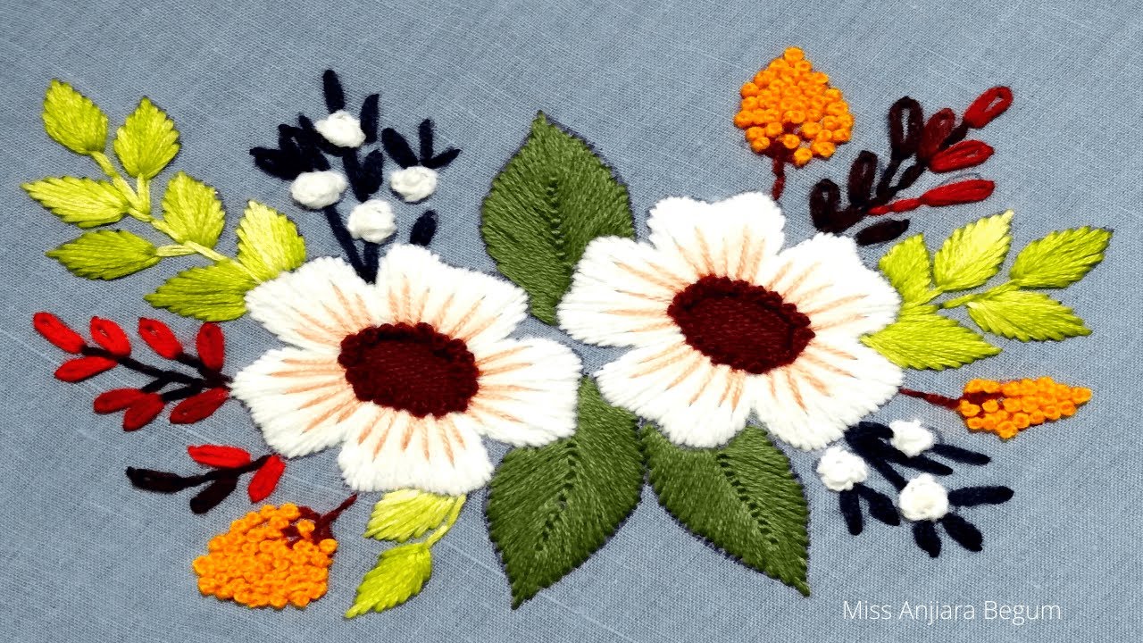 Floral Wall Art Embroidery Design for your Home,Excellent Hand Embroidery Pattern work-118, #Miss_A