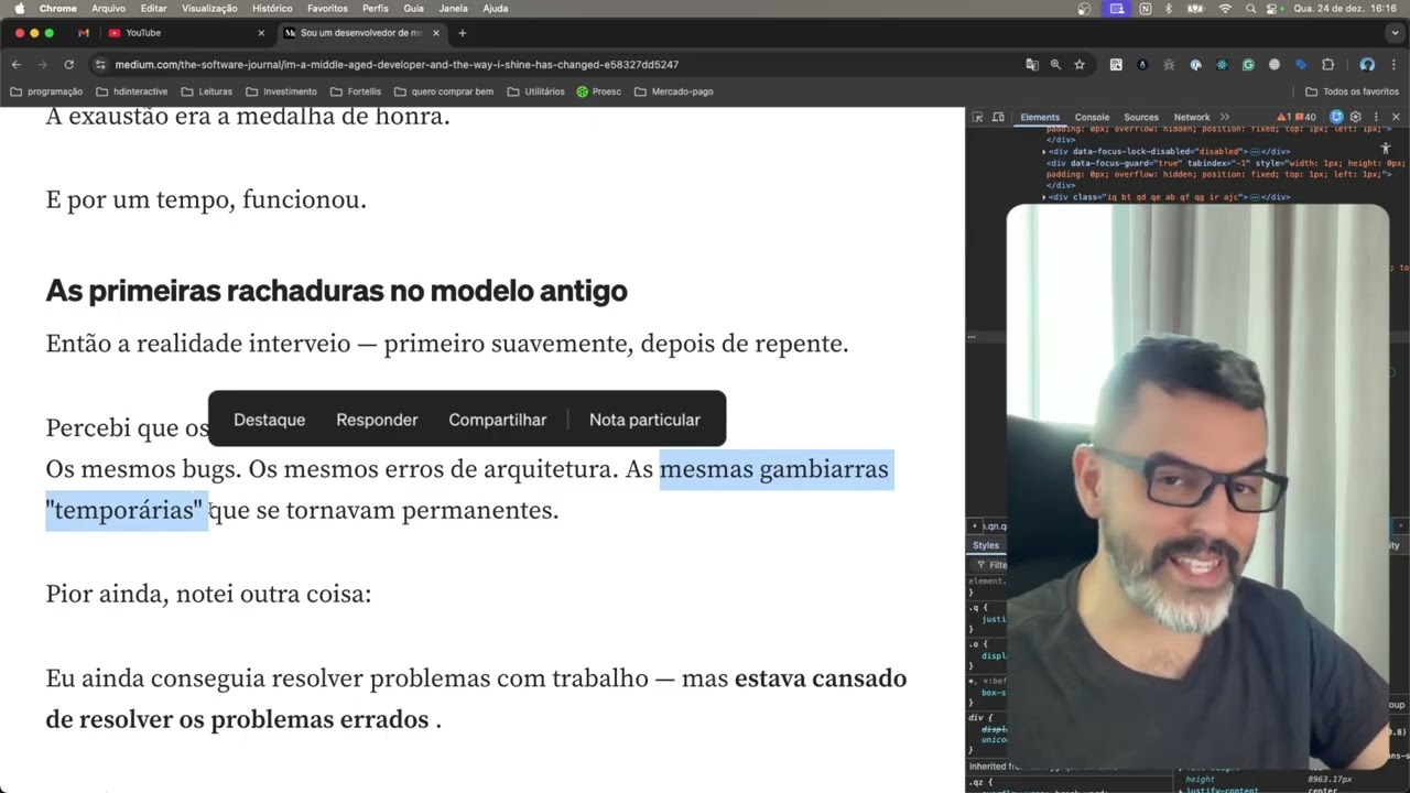 Sou um desenvolvedor de meia-idade, e a forma como me destaco mudou.