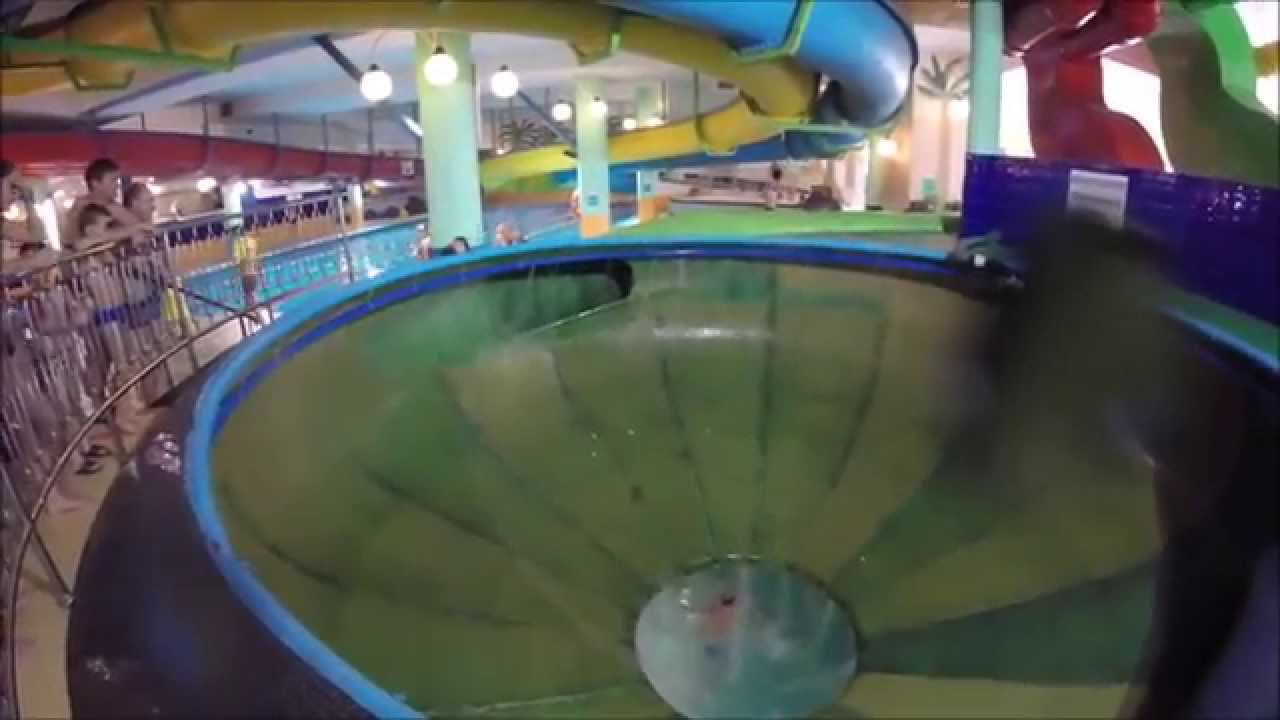 Park wodny Tropikana Hotel Gołębiewski w Wiśle - zjeżdżalnie. GoPro Hero