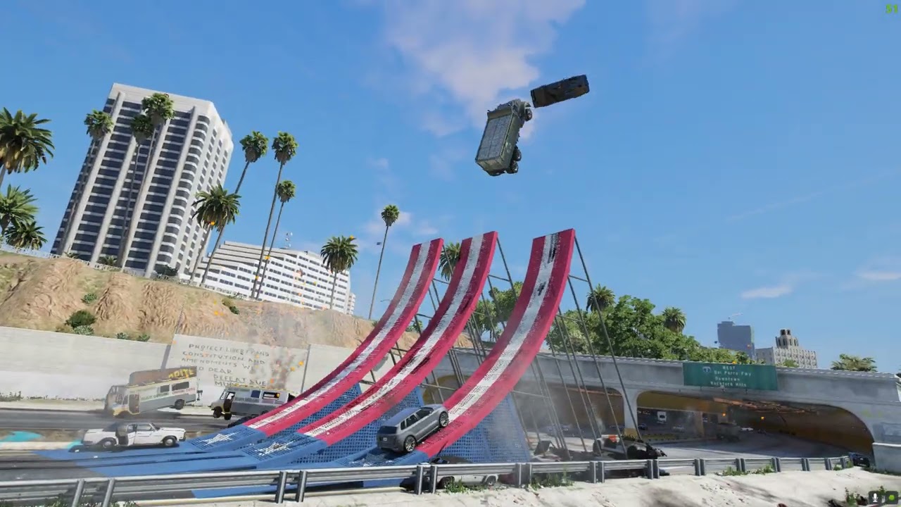 NPC Cars Stunt Jump in Grand Theft Auto V 2023 ep09