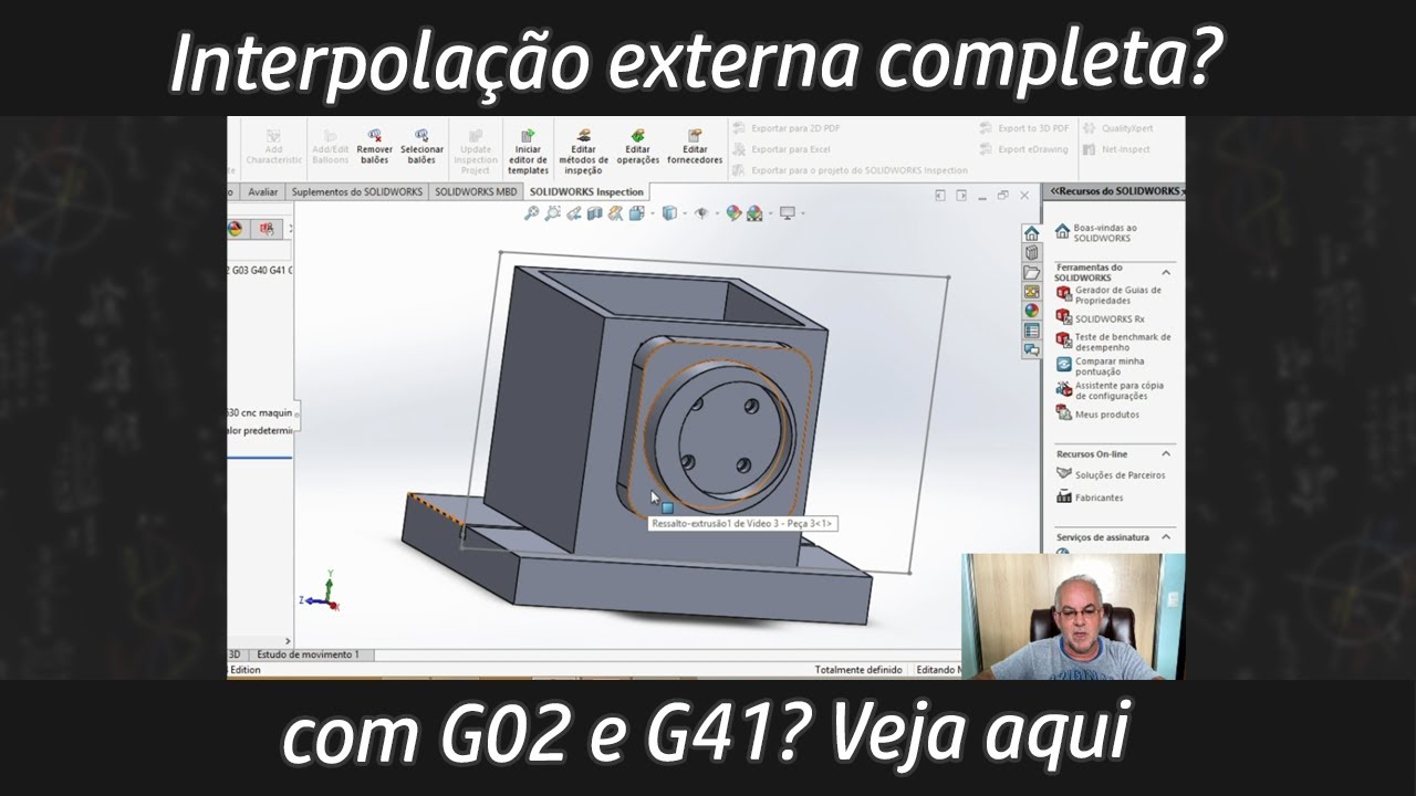 Interpolação externa completa?  com G02 e G41? Veja aqui  - Programação CNC