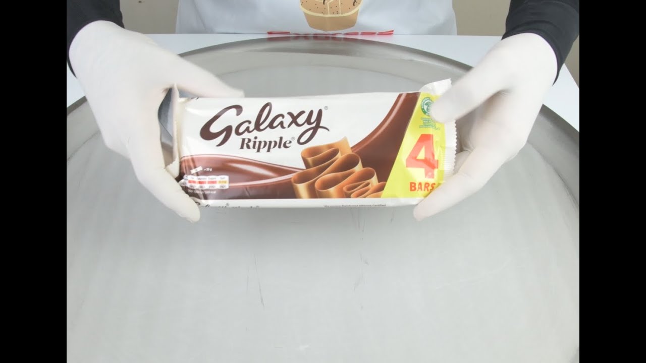 Galaxy Ripple - (Ice Cream Roll Express) How to make galaxy ripple ice cream rolls (ASMR)