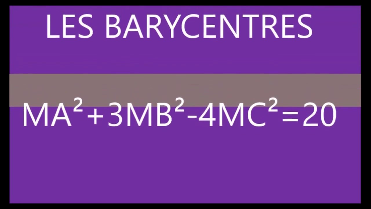 Barycentres -  MA+3MB²-4MC²=20     Ensemble des points avec ABC rectangle isocèle