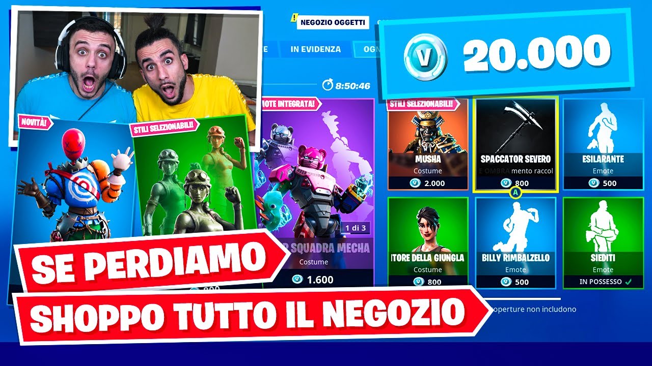 😱 SE PERDIAMO SHOPPO TUTTO IL NEGOZIO su FORTNITE! w/ FIUS GAMER
