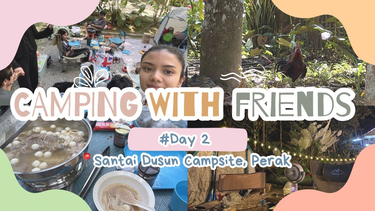 Camping with friends: Day 2 | Cooking, Boating in the river, Gift giving 🏕️👩🏻‍🍳🏞️🪵