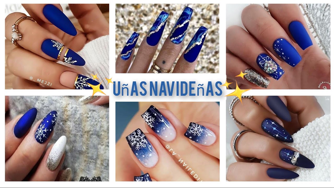 U&Ntilde;AS NAVIDE&Ntilde;AS AZUL REY O ELECTR&Oacute;NICO # U&Ntilde;ASAZULES #nailsinspiration #u&ntilde;asdise&ntilde;os #nailchrismation