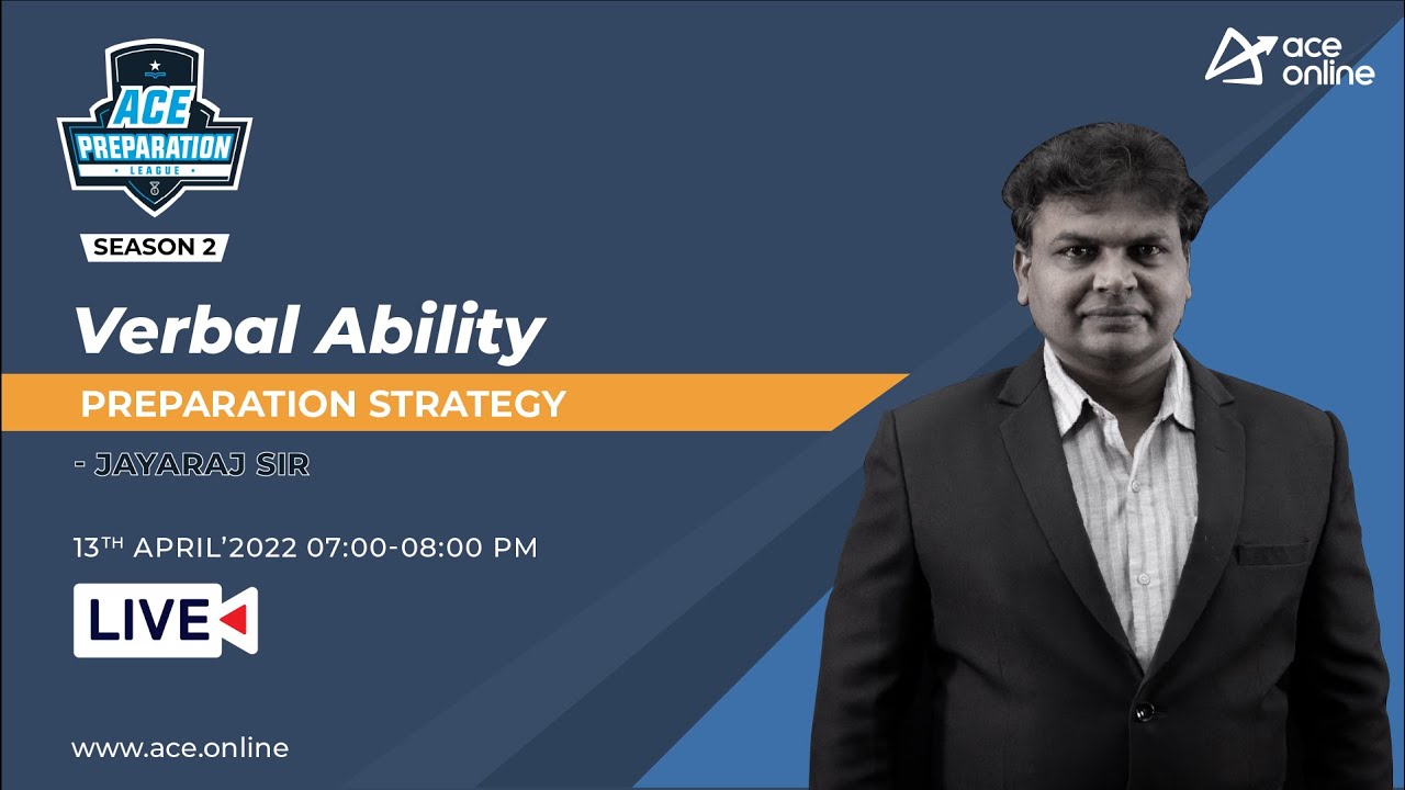 Verbal Ability - Preparation Strategy for GATE 2023 | Jayaraj Sir | ACE Online